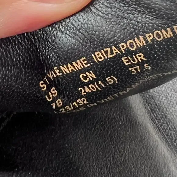 Kate Spade Ibiza Pom Pom Floral Platform Sandal Black/White Women's 7B - Picture 11 of 11